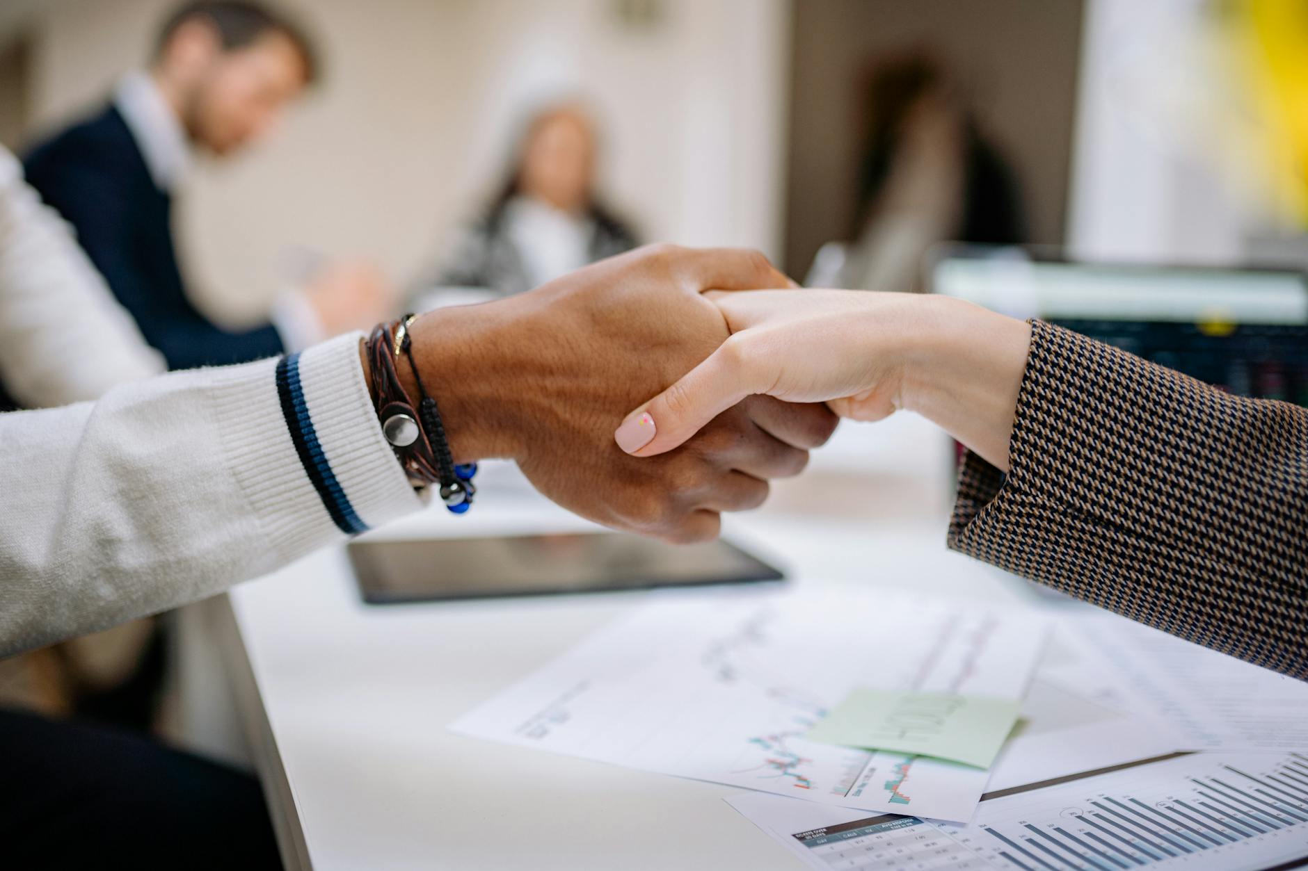 close up of a handshake